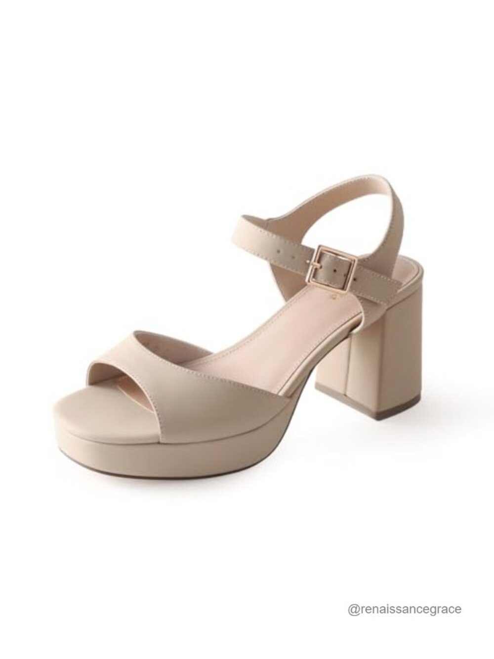 Chunky Platform Heeled Sandals Open Toe Ankle Strappy Block Heels